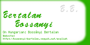 bertalan bossanyi business card